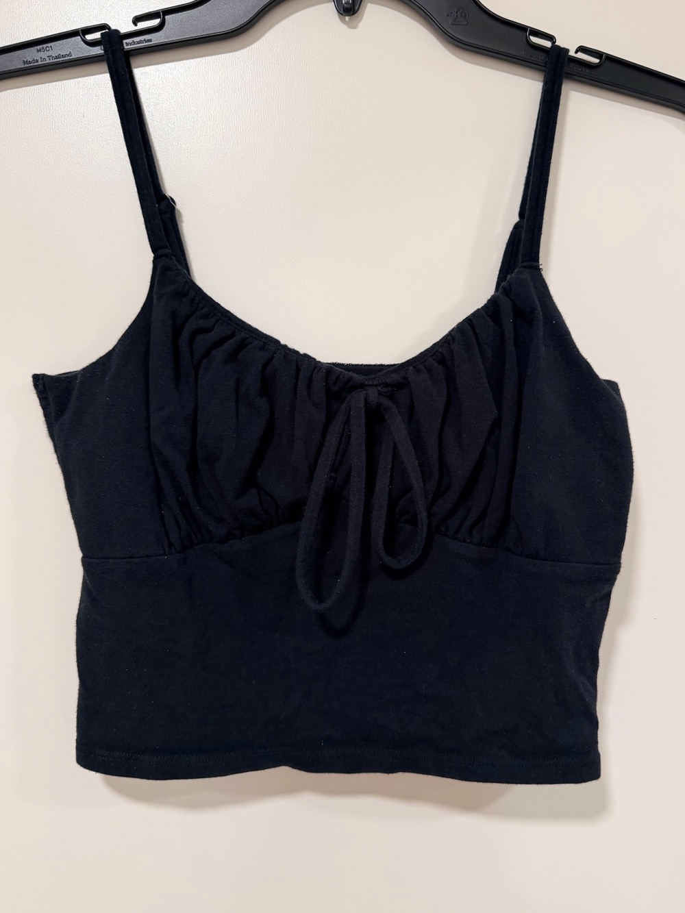Hollister Black Ruched Bust Milkmaid Crop Top Size M